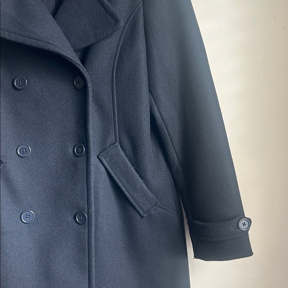 Time & Tru black double-breasted peacoat 100% polyester size M 8/10 - Picture 5 of 7